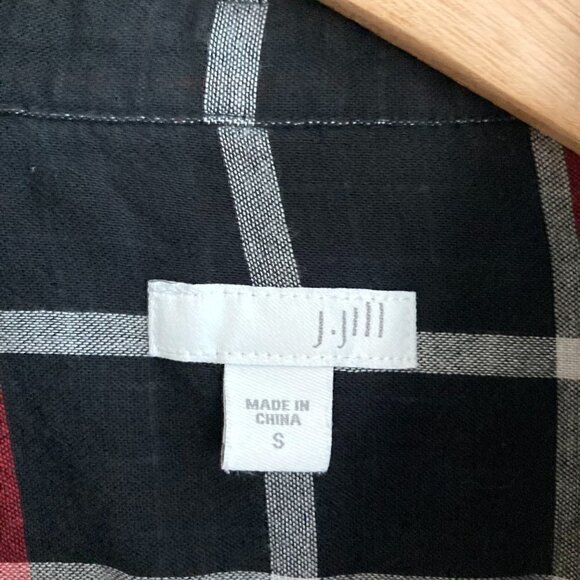 J. Jill Plaid Button Down Tunic Long Sleeve Shirt - Picture 8 of 9
